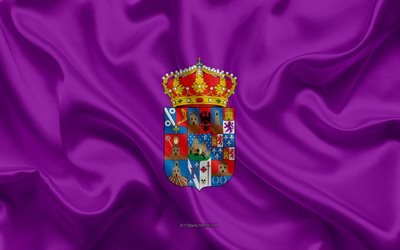 Guadalajara Bandiera, 4k, texture di seta, seta bandiera, spagnolo provincia di Guadalajara, Spagna, Europa, Bandiera di Guadalajara, bandiere delle province spagnole