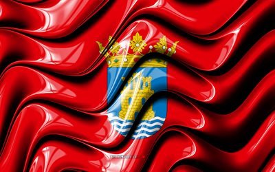 Alcala de Henares Bandiera, 4k, Citt&#224; della Spagna, Europa, Bandiera di Alcala de Henares, 3D arte, Alcala de Henares, citt&#224; della spagna, Alcala de Henares 3D, bandiera, Spagna