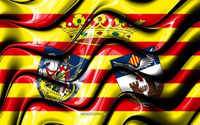 Alcoy Bandiera, 4k, Citt&#224; della Spagna, Europa, Bandiera di Alcoy, 3D arte, Alcoy, citt&#224; della spagna, Alcoy 3D, bandiera, Spagna
