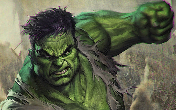 Hulk, artwork, superheroes, creative, Angry Hulk, monster