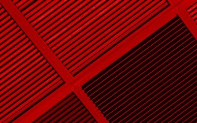 linhas vermelhas, design de material, quadrados vermelhos, criativo, formas geom&#233;tricas, pirulito, linhas, red design de material, tiras, geometria, vermelho fundos