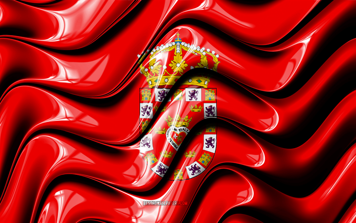 Murcia Bandera, 4k, Ciudades de Espa&#241;a, Europa, la Bandera de la regi&#243;n de Murcia, arte 3D, Murcia, las ciudades espa&#241;olas, Murcia 3D de la bandera, Espa&#241;a