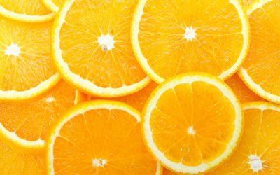 apelsiner texturer, 4k, makro, tropiska frukter, citrusfrukter, frukt, apelsiner i skivor, frukt texturer, mat texturer