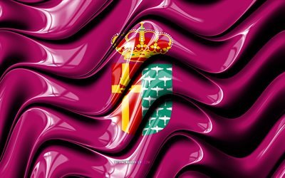 İspanya, Avrupa, Villarreal Bayrağı, 3D sanat, Villarreal, İspanyol kentleri, 4k, Şehirler 3D bayrak, İspanya&#39;nın Sevilla