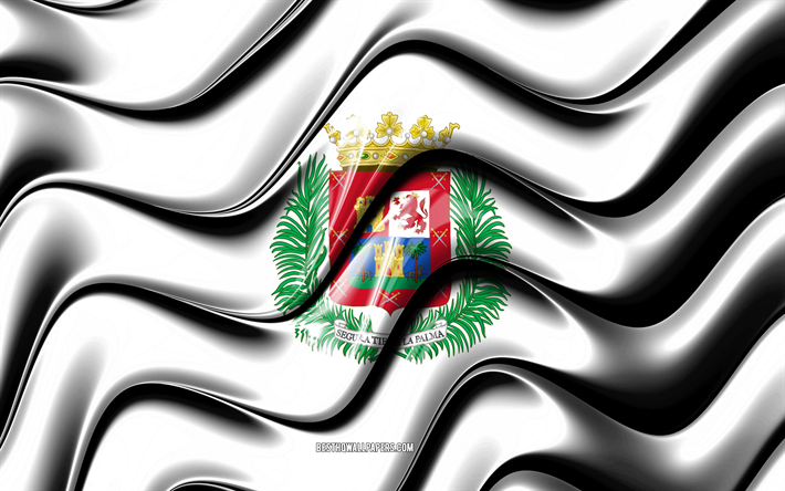 Las Palmas Flagga, 4k, St&#228;der i Spanien, Europa, Flagga av Las Palmas, 3D-konst, Las Palmas, Spanska st&#228;der, Las Palmas 3D-flagga, Spanien
