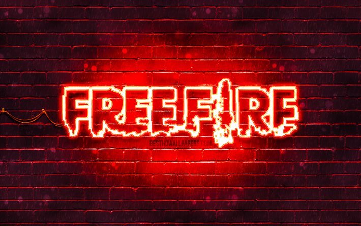 الشعار الأحمر Garena Free Fire, 4 ك, الطوب الأحمر, شعار فري فاير, ألعاب 2020, النار الحرة, شعار Garena Free Fire, ساحات القتال الحرة النار, جارينا فري فاير