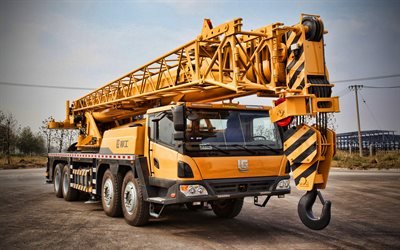 LiuGong CLG TC500, 4k, truck crane, 2020 trucks, construction machinery, crane in career, special equipment, road scraper, construction equipment, LiuGong, HDR