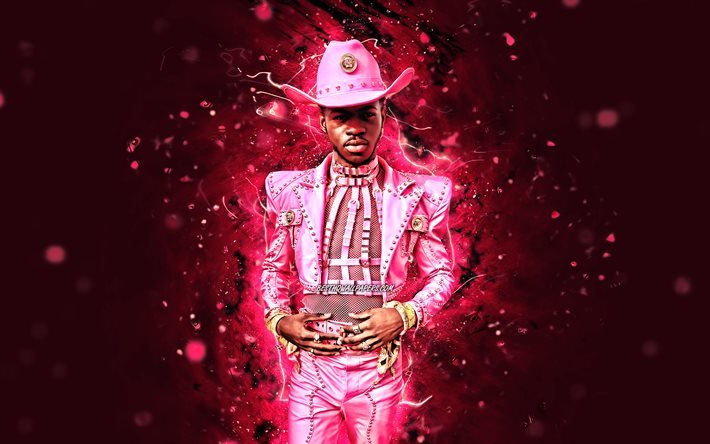 Download wallpapers Lil Nas X, 2020, 4k, purple neon lights, american ...
