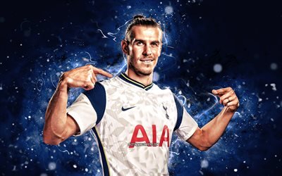 Gareth Bale, 4k, 2020, Tottenham Hotspur FC, futebolistas galeses, futebol, Gareth Frank Bale, Premier League, luzes de n&#233;on, Tottenham FC, Gareth Bale Tottenham, Gareth Bale 4K