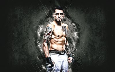 Kevin Aguilar, MMA, UFC, combattant am&#233;ricain, portrait, fond de pierre grise, Ultimate Fighting Championship