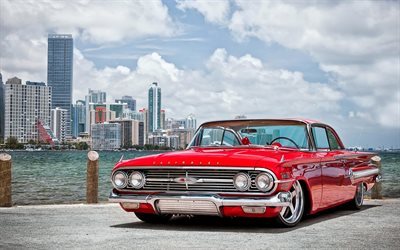 Chevrolet Impala, 1969, vintage cars, classic cars, red Chevrolet
