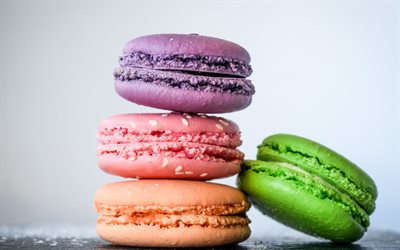 macaroons, colorful pastries, sweets, cookies