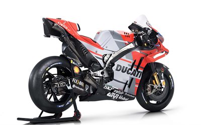 Ducati Desmosedici GP18, 4k, 2018 motos, sportsbikes, vis&#227;o traseira, Ducati