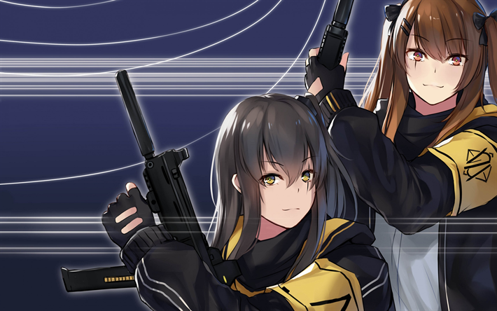 Flickor Frontline, anime spel, kvinnliga karakt&#228;rer, special forces