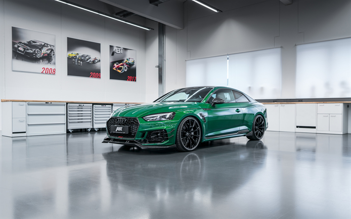 Audi RS5 Coup&#233;, ABT, 2018, vert coup&#233; sport, tuning, voiture de sport, vert RS5, Audi