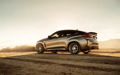 BMW X6M, 2018, rear-view side view, tuning X6, sport SUV, luxury cars, BMW