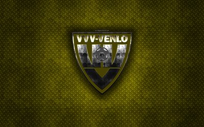 VVV-Venlo, Holand&#234;s futebol clube, metal amarelo, textura, logotipo do metal, emblema, Venlo, Pa&#237;ses baixos, Campeonato holand&#234;s, Premier Divis&#227;o, arte criativa, futebol, Venlo FC