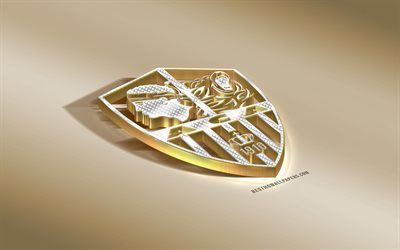 AC Ajaccio, French football club, golden silver logo, Ajaccio, France, Ligue 2, 3d golden emblem, creative 3d art, football