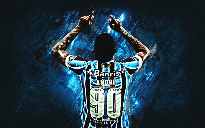 Download Wallpapers Andre Blue Stone Brazilian Footballers Gremio Fc Soccer Andre Felipe
