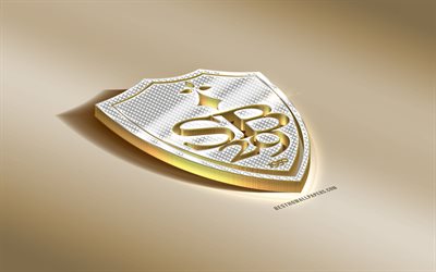 Stade Brestois 29, francese football club, oro argento logo, Brest, in Francia, Ligue 2, 3d, dorato, emblema, creative 3d di arte, di calcio