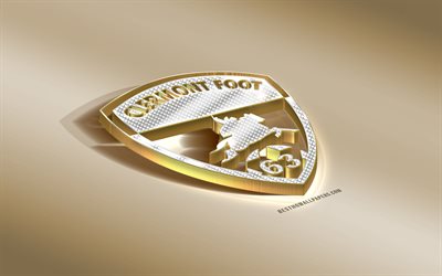 clermont foot auvergne 63, franz&#246;sisch fu&#223;ball-club, golden, silber-logo, clermont-ferrand, frankreich, ligue 2, 3d golden emblem, kreative 3d-kunst, fu&#223;ball, clermont foot