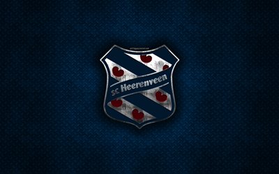 SC Heerenveen, olandese football club, blu, struttura del metallo, logo in metallo, emblema, Heavenven, paesi Bassi, Eredivisie, il Premier Division, creativo, arte, calcio