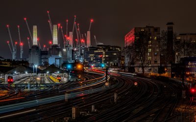 London, railway, evening, railway station, train, England, UK