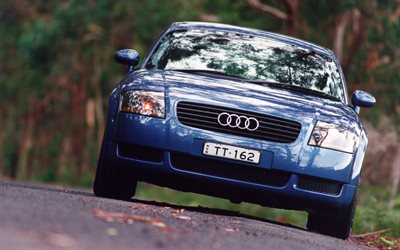 Audi TT Coup&#233;, vista frontal, 2003 carros, AU-spec, 8N, 2003 Audi TT Coupe, carros alem&#227;es, Azul Audi TT, Audi