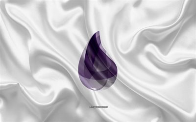 Elixir logo, white silk texture, Elixir emblem, programming language, Elixir, silk background