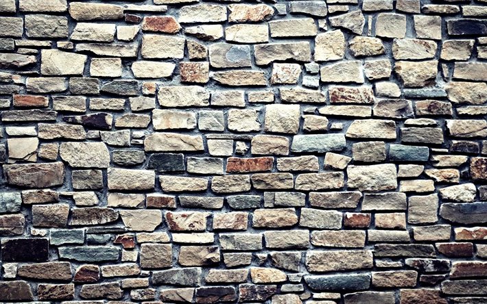 piedra decorativa de la pared, 4k, gris brickwall, macro, el gris de las piedras, los ladrillos, las texturas, piedras decorativas, el gris de las piedras de la pared, piedras, grises piedras de fondo, la textura de la piedra decorativa