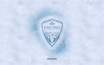 فريسنو FC شعار, نادي كرة القدم الأمريكية, الشتاء المفاهيم, USL, فريسنو FC الجليد شعار, الثلوج الملمس, فريسنو, كاليفورنيا, الولايات المتحدة الأمريكية, خلفية الثلوج, فريسنو FC, كرة القدم