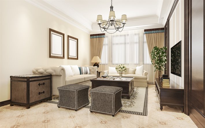 classic interior, living room, stylish interior, living room project, classic interior design