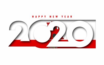 طارق 2020, علم جورجيا, خلفية بيضاء, سنة جديدة سعيدة طارق, الفن 3d, 2020 المفاهيم, طارق العلم, 2020 السنة الجديدة, 2020 طارق العلم