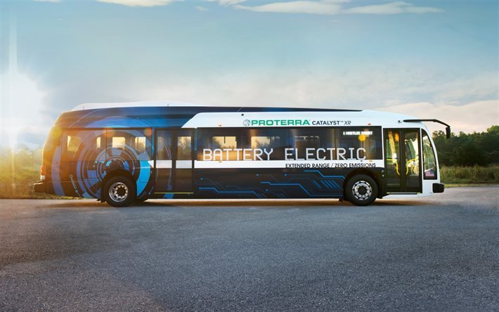 proterra catalyst e2, electric bus, electric traction, large buses, city bus, passenger buses