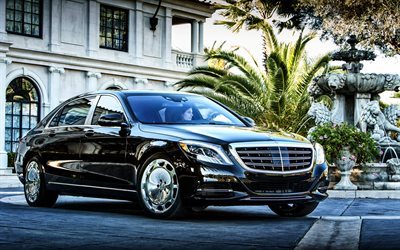 mercedes-maybach s600, us-spec, 2016, luxus-autos, schwarz mercedes, x222