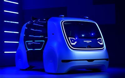 فولكس واجن SEDRIC, 2018, سيارة ذاتية القيادة, 4k, سيارة مع الطيار الآلي, فولكس واجن