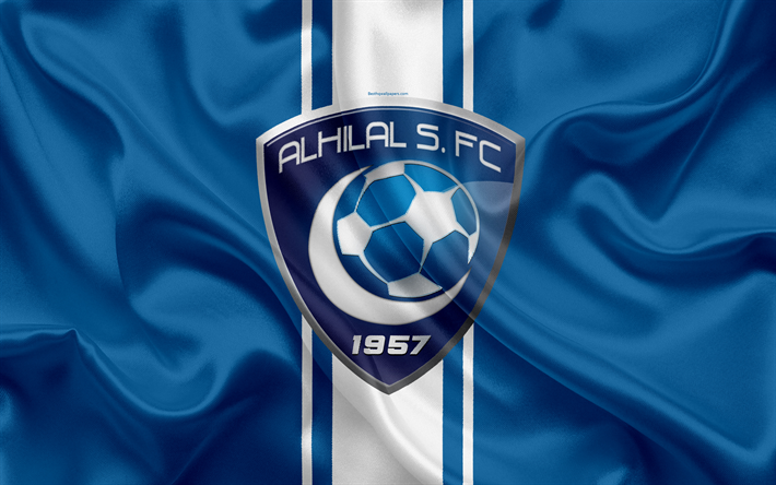 Download wallpapers Al-Hilal FC, 4K, Saudi Football Club, logo, emblem