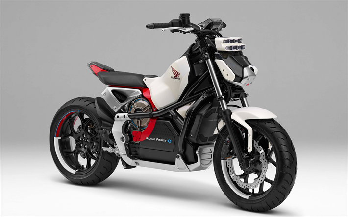 Honda Rider Hj&#228;lpa-e-Konceptet, 2018, elektrisk motorcykel, 4k, ny motorcykel, Japansk motorcykel, framtiden, Honda