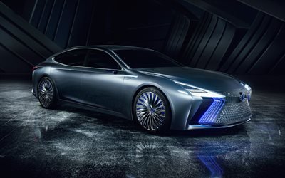 Lexus LS Koncept, 2018, framifr&#229;n, futuristisk design, lyx sedan, nya bilar, Japanska bilar, Lexus