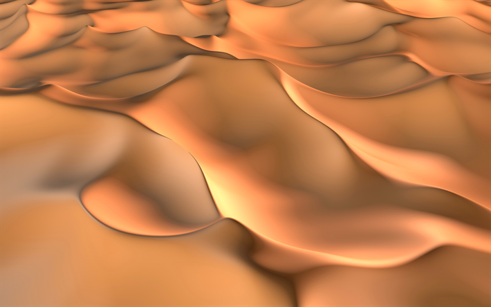 3d الصحراء, الرمال, 3d الكثبان الرملية, الإبداعية خلفية 3d, الرمال الذهبية