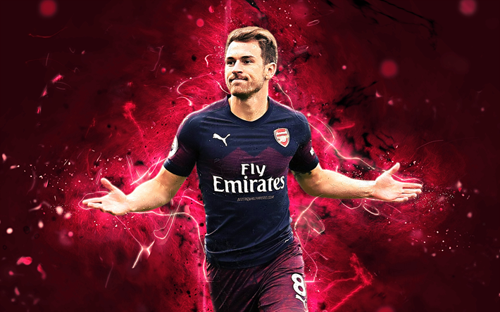 Aaron Ramsey, 紫色の均一, 英語サッカー選手, 工廠FC, サッカー, ラムゼイ, プレミアリーグ, のGunners, ネオン