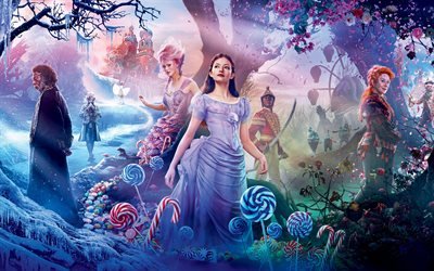 The Nutcracker and the Four Realms, 2018, 4k, all characters, promo materials, poster, all actors, Mackenzie Christine Foy, Keira Knightley, Misty Copeland