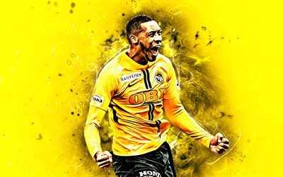Guillaume Hoarau, abstract art, french footballers, Young Boys FC, soccer, Hoarau, Switzerland Super League, football, neon lights
