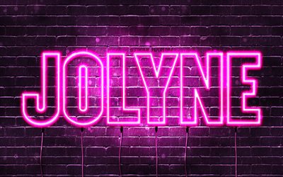 Happy Birthday Jolyne, 4k, pink neon lights, Jolyne name, creative, Jolyne Happy Birthday, Jolyne Birthday, popular japanese female names, picture with Jolyne name, Jolyne