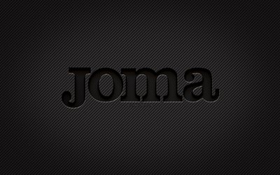Joma carbon logo, 4k, grunge art, carbon background, creative, Joma black logo, brands, Joma logo, Joma