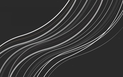 white lines on gray background, white lines wave background, lines background, waves background, gray background