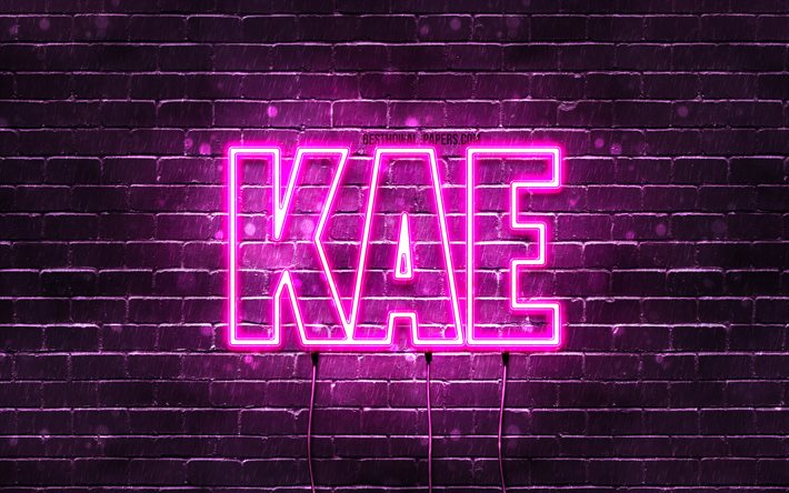 Joyeux anniversaire Kae, 4k, n&#233;ons roses, nom Kae, cr&#233;atif, joyeux anniversaire Kae, anniversaire Kae, noms f&#233;minins japonais populaires, photo avec le nom Kae, Kae