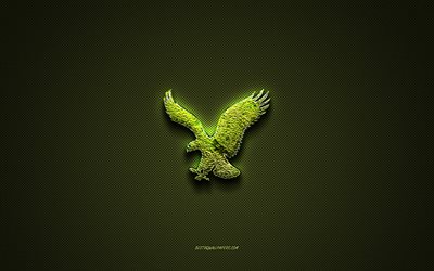 Logo di American Eagle Outfitters, logo creativo verde, logo di arte floreale, emblema di American Eagle Outfitters, trama in fibra di carbonio verde, American Eagle Outfitters, arte creativa