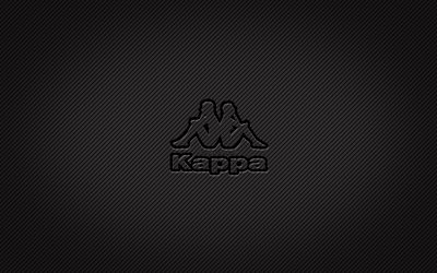 Logotipo Kappa carbono, 4k, arte grunge, fundo de carbono, criativo, logotipo preto Kappa, marcas, logotipo Kappa, Kappa