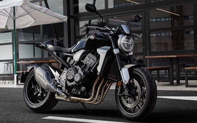 Honda CB1000R, 2018, 4k, Motocicletas japonesas, preto sportbike, Honda